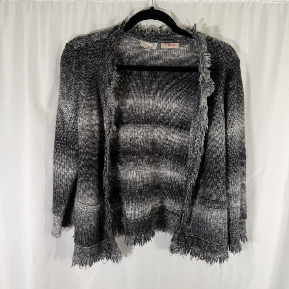 The Limited Scandal Collection Cardigan Women's Medium Grey Wool Blend Knit